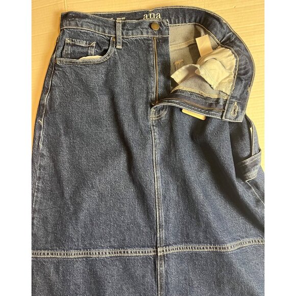 NWT-A.n.a Womens High-Rise Denim maxi Skirt Size 6 classic - Picture 6 of 11